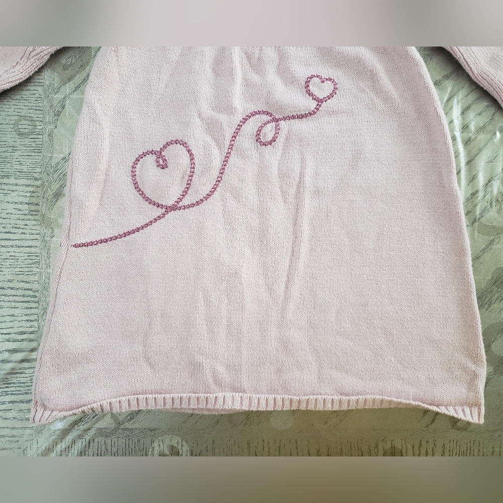 💗 Girls’ Pink Knit Sweater Dress – Size 5/6 – Poodle Design - Picture 6 of 11